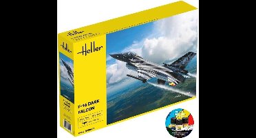 Heller Modelbouwpakket Militaire voertuigen - 35411 General Dynamics F-16 Fighting Falcon - Dark Falcon - Starter Kit Plastic - 1:48 - Modelbouw