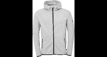 Uhlsport Id Sweater Met Kap Kinderen - Donkergrijs Gemeleerd / Zwart | Maat: 152