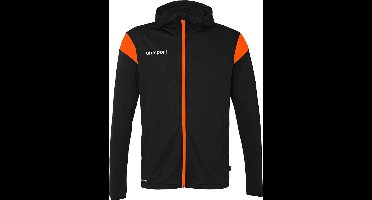 Uhlsport Squad 27 Jas Met Kap Heren - Zwart / Fluo Oranje | Maat: S
