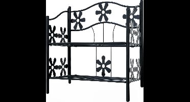 Casaria Plantenrek Etagere – 2 Planken Metaal 50x30x60 cm – Zwart