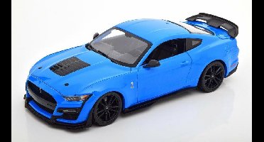 Ford Mustang Shelby GT500 2020 (Blauw/Zwart) (30cm) 1/18 Maisto - Modelauto - Schaalmodel - Modelauto - Miniatuurauto - Miniatuur autos