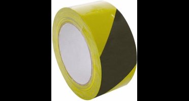 Perel Signalisatietape, voor waarschuwings- en markeringstoepassingen, op rol, zwart/geel, 5 cm x 33 m