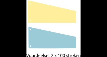 set Scheidingsstroken Office Basics - Trapezium - 100x geel & 100x blauw
