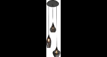 HighLight hanglamp Cambio 3 lichts - zwart / smoke