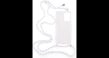 Shop4 - Samsung Galaxy A52 Hoesje - Zachte Back Case met Koord Multi Wit