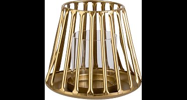 Windlicht Goud 14,5x14,5xh12,5cm Metaal