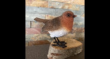 Esschert Design dieren beeldjes - roodborstje - 11 x 9 - vogels - polyresin - decoratie - tuin en huis
