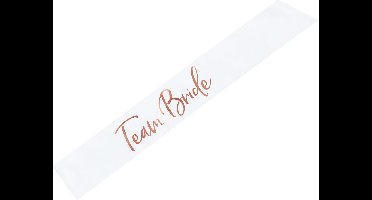 Partydeco Vrijgezellenfeest sjerp - Team Bride - satijn - wit - 75 cm - bruid - vriendinnen - bruiloft