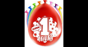 Happy Party ballonnen 1 jaar (8 stuks)