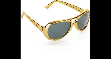 Smiffys - Elvis Shades Kostuum Bril - Goudkleurig