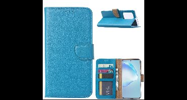 Hoesje Geschikt Voor Samsung Galaxy S20 Ultra Portemonnee hoesje / Boek hoesje - Turquoise