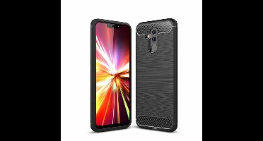 Ntech Soft Brushed TPU Hoesje Geschikt voor Huawei Mate 20 Lite - Matt Zwart