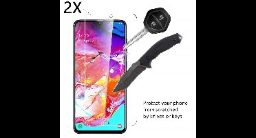 Ntech Samsung Galaxy A70 Screenprotector Tempered Glass - 2 Stuks