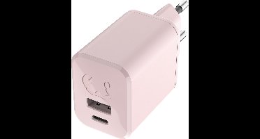 Fresh 'n Rebel USB + USB-C mini Snellader - 2 poorten - Oplader USB-C + USB - 45W - Compact en Veilig - Smokey Pink