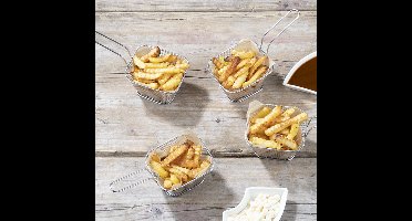 Frietmandjes - Serveermandjes - RVS - 4 stuks