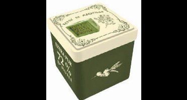 Metalen zeepblik vierkant met opdruk Savon de Marseille vert – Vintage voorraadblik – Franse handzeep – Marseille zeep Marseillezeep