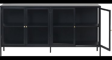 Dressoir Metaal Zwart - 170cm - 4-Deurs - Soft Closing - Kast Carmel - Giga Living