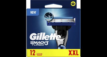 Gillette Mach 3 Turbo Scheermesjes - Voor Mannen - 12 stuks