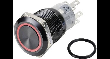 TRU COMPONENTS TC-9428172 LAS1-AGQ-22E/R/12V/A Druktoets 250 V/AC 3 A 2x uit/(aan) Moment Rood (Ø) 19 mm IP65 1 stuk(s)