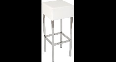 Workliving Barkruk Skai - Wit / Chroom - 82 CM