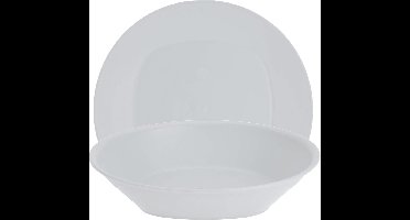 Serviesset 16-delig - kunststof - wit - 8 personen