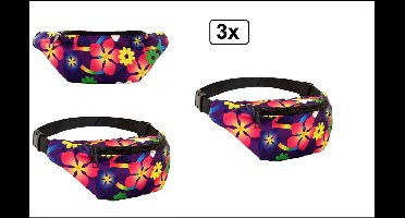 3x Heup tasje Flower power beat - beatles rond 70s and 80s disco peace flower power happy together