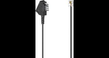 Hama Telefoon (analoog) Aansluitkabel [1x Telefoonstekker Duitsland (TAE-N) - 1x RJ11-stekker 6p4c] 3 m Zwart
