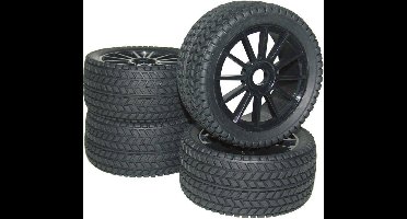 Reely 1:8 Buggy Complete wielen Street 12-spaaks Zwart 4 stuk(s)