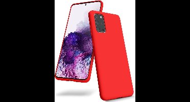 Hoesje Geschikt Voor Samsung Galaxy S20 Plus Hoesje - Fluweelzachte Microvezel Siliconen Back Cover – Rood