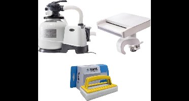 Intex - Waterval & Zandfilterpomp 10500 L/u & WAYS Scrubborstel