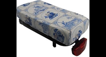 HOOODIE Big Cushie - Fietskussen Bagagedrager - Delft blauw - Kussentje fietsstoeltje