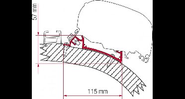 Fiamma Carthago Chic/Rapido i80-i90 Adapter 340 <2014 F65/F80