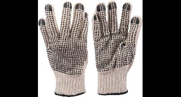 Silverline Dubbelzijdig gestipte werkhandschoenen - katoen - maat 10 - naadloos - symmetrisch ontwerp