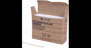 Benson Bamboe wattenstaafjes - biologisch afbreekbaar - 7,5 cm - 200 stuks - kartonnen doos