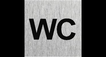 Seilflechter Aluminium deurbordje - WC - 60 x 60 mm - Vierkant