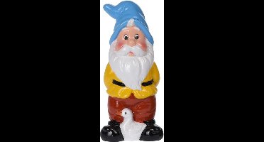 Pro Garden Tuinkabouter - met gans - keramiek - 20 cm - Tuindecoratie / tuinversiering - kabouters beelden