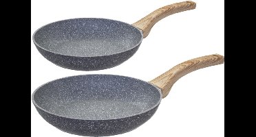 Secret de Gourmet Koekenpannen Turino - D20 en D24 cm - alle warmtebronnen - grijs