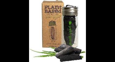 green-goose® Bio-based Flosdraad | Houtskool | 3 meter | Biologisch Afbreekbaar| Vegan Maisvezel Flosdraad | Duurzaam | Milieuvriendelijk | Minimal Waste