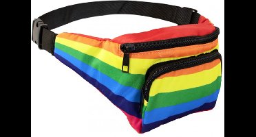 Heuptas - Fanny pack - Money belt - Heuptasje dames - Festival tasje - Regenboog - Polyester - multicolor