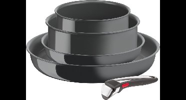 Tefal Ingenio Renew - Koekenpannenset - 5-delig - PFAS-vrij - Keramisch - Inductie - Stapelbaar - Afneembare Handgreep