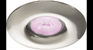Inbouwspot Melker met Philips HUE White and Color - voor badkamer / overkapping / buiten - inbouwspot - Nikkel / mat - rond - IP65 - GU10 - Buitendiameter: 82MM - boorgat: 70-75MM - min. Inbouwdiepte: 70MM