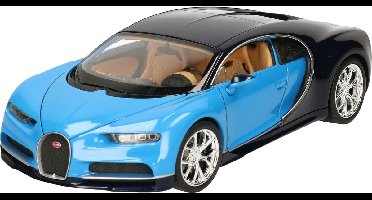 Welly Modelauto - Bugatti Chiron 2017 - blauw - 19 x 8 x 5 cm