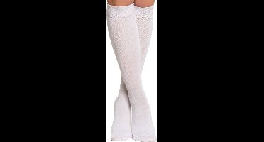 Partychimp Kniekousen Dames Carnaval Carnavalskleding Dames Carnaval Accessoires Verkleedkleren Volwassenen - Wit - Katoen/Polyamide/Elastaan - One-Size