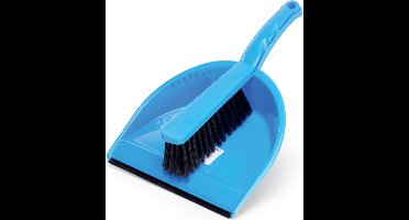 Stoffer en blik kunststof blauw