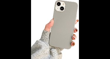 Soft Touch Hoesje - Geschikt voor Apple iPhone 14 - Grijs - Stevig Shockproof TPU Materiaal - Zachte Coating - Siliconen Feel Case - Back Cover