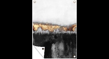 GreatGardenPosters - Tuinposter - Chic - Abstract - Goud - Tuinposters buiten - Tuinschilderij - Tuindecoratie - 90x120 cm - Tuindoek - Buitenposter