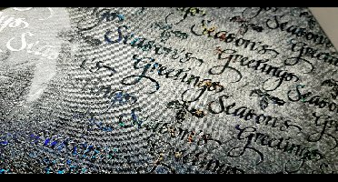 Holografisch metallic zilver seasons greetings - kerst hobby papier - 5 vel A4 - glitter knutselpapier - tekst feestdagen - kaarten maken