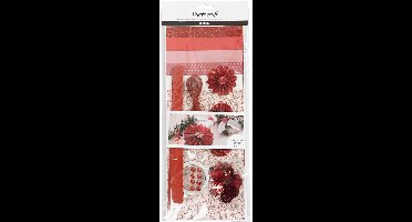 Creatieve mix, papier knippen, rood, crème, 1 doos