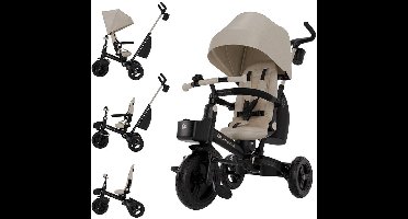 Kinderkraft AVEO 2 PLUS Driewieler 6-in-1 – Vanaf 9 Maanden tot 5 Jaar – Verstelbare Zitting & Duwstang – Met Zonnekap UPF50+, Beige