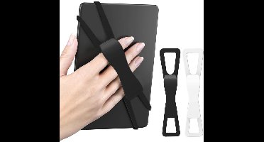 2-Pack Handsteunen Voor E-Readers & Tablets - Antislip & Comfortabel Vasthouden - Geschikt Voor 4.7-8 Inch Schermen - Zwart + Wit